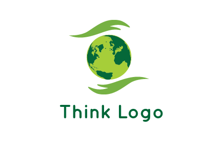 globe with abstract caring hand logo