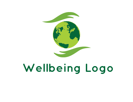 globe with abstract caring hand logo