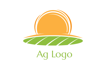 farm field with rising sun logo