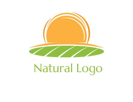 farm field with rising sun logo