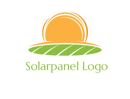farm field with rising sun logo