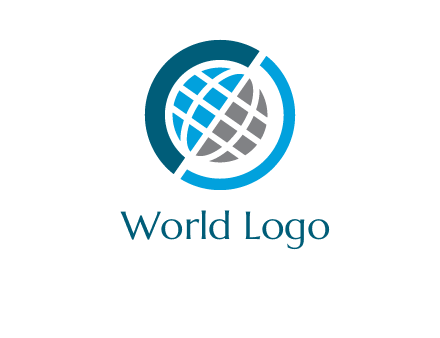 abstract globe inside circle logo