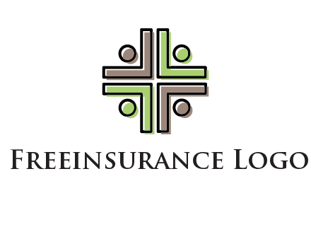 medical sign made of abstract persons logo