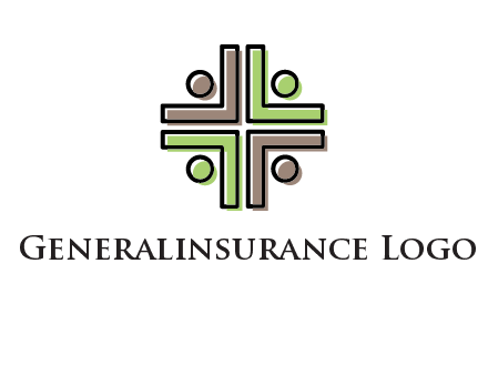 medical sign made of abstract persons logo