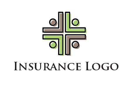 medical sign made of abstract persons logo