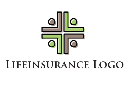 medical sign made of abstract persons logo