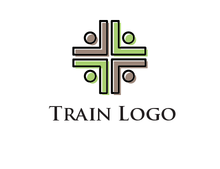 medical sign made of abstract persons logo