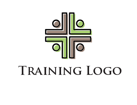 medical sign made of abstract persons logo