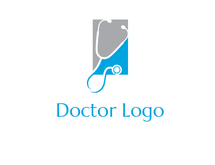 stethoscope is placed in front of rectangle icon