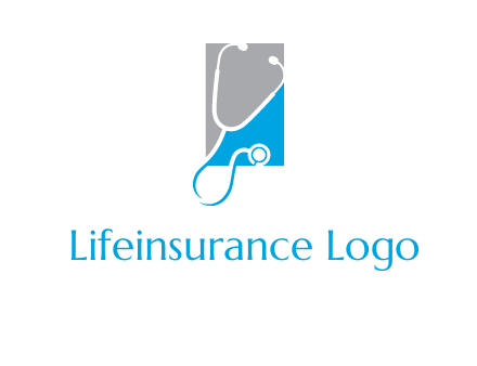 stethoscope is placed in front of rectangle icon