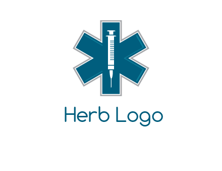 injection inside medical sign logo