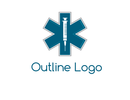 injection inside medical sign logo