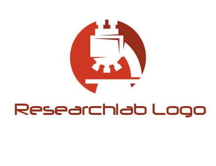 abstract microscope in circle graphic