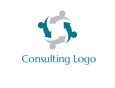 abstract persons merge with arrows icon