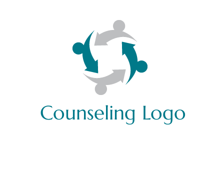 abstract persons merge with arrows icon