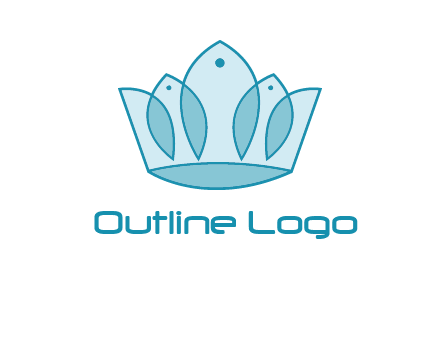 crown with abstract fish logo