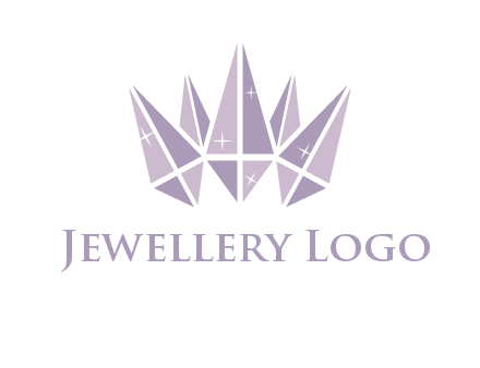 crown made of diamonds with shines logo