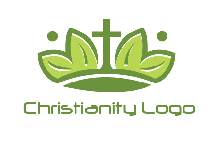 cross between abstract leaves graphic