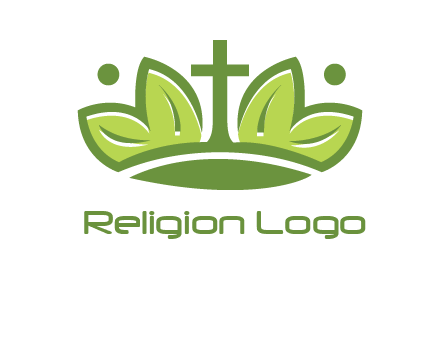 cross between abstract leaves graphic