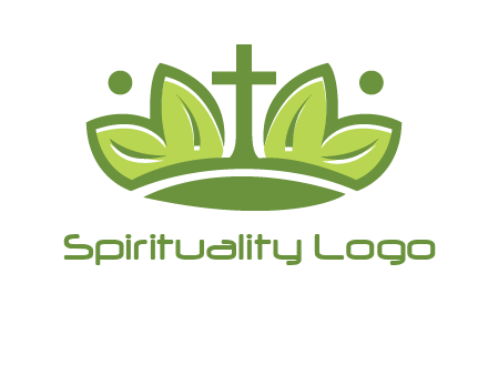 cross between abstract leaves graphic