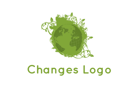 globe surrounded by vines graphic