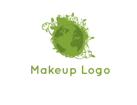 globe surrounded by vines graphic