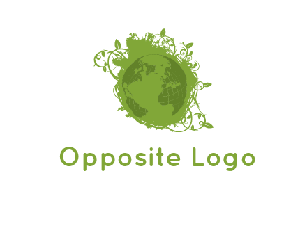 globe surrounded by vines graphic