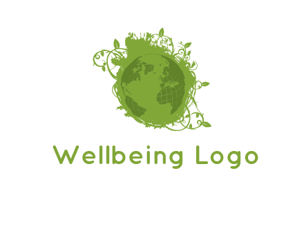 globe surrounded by vines graphic