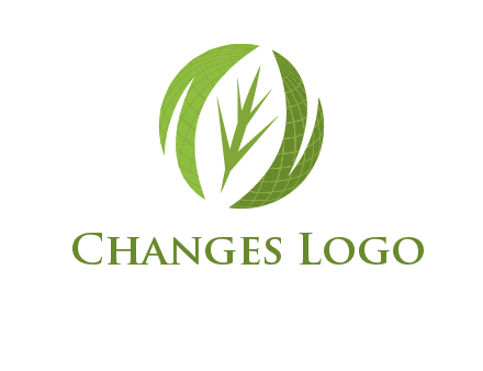leaf mixed with globe logo