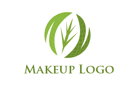 leaf mixed with globe logo