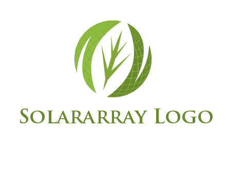 leaf mixed with globe logo