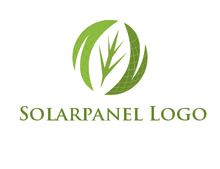 leaf mixed with globe logo