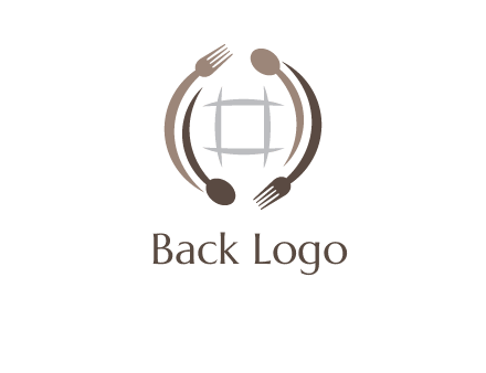 globe made of spoon and fork graphic