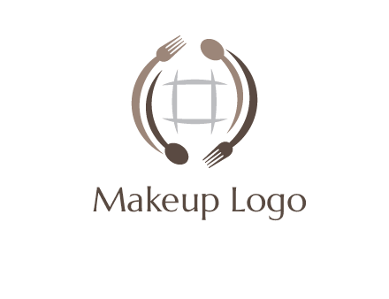 globe made of spoon and fork graphic