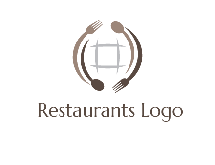 globe made of spoon and fork graphic