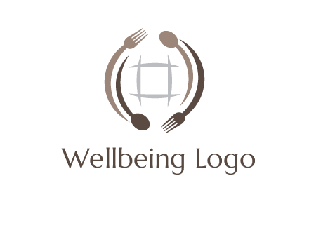 globe made of spoon and fork graphic