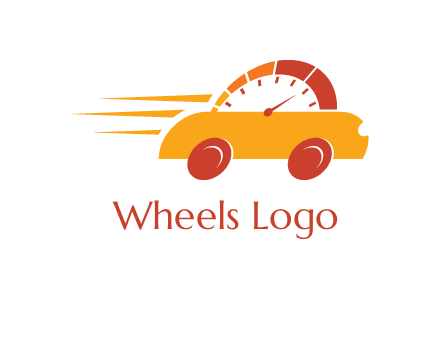 abstract car merge with speed meter logo