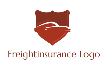 abstract car in middle of the shield icon