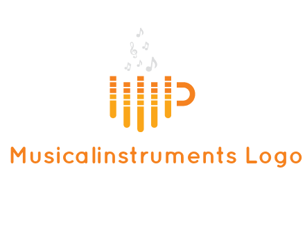 music bars forming coffee cup with notes logo