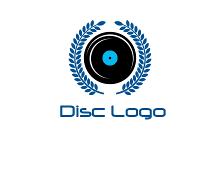 music disk inside laurel wreath logo