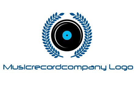 music disk inside laurel wreath logo
