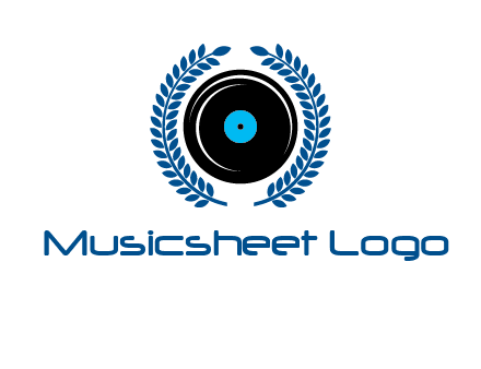 music disk inside laurel wreath logo