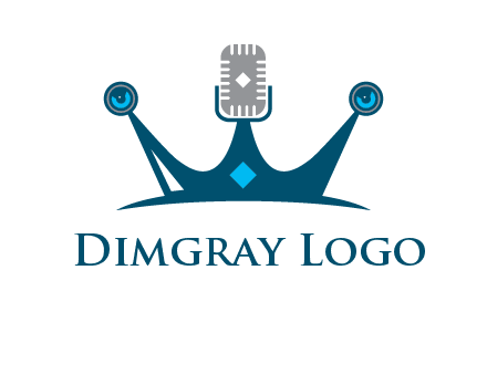 mic and speaker merge with crown logo
