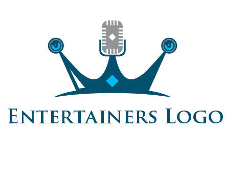 mic and speaker merge with crown logo