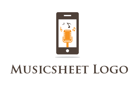 mic playing music in mobile graphic