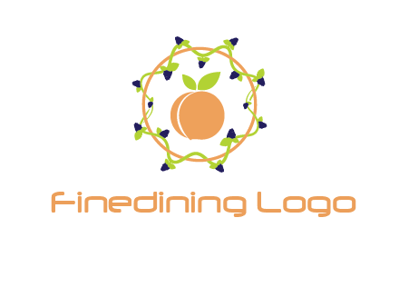orange in circle with berries logo