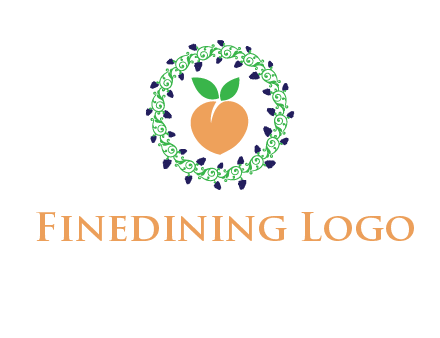 peach fruit ornament vector