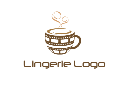 creative film reel coffee mug logo