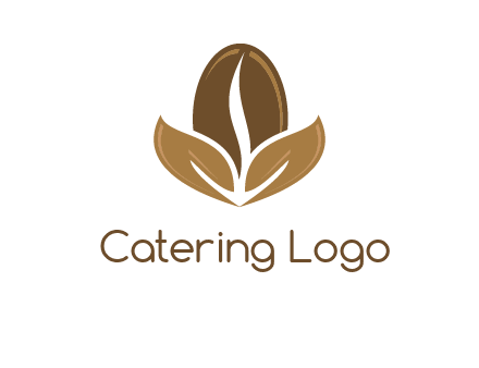 coffee bean and leaves logo