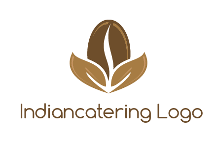 coffee bean and leaves logo